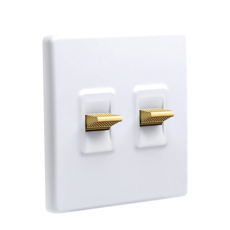 Home Improvement 86 Type Wall Light Toggle Switch High-quality Matte White PC Panel EU Socket