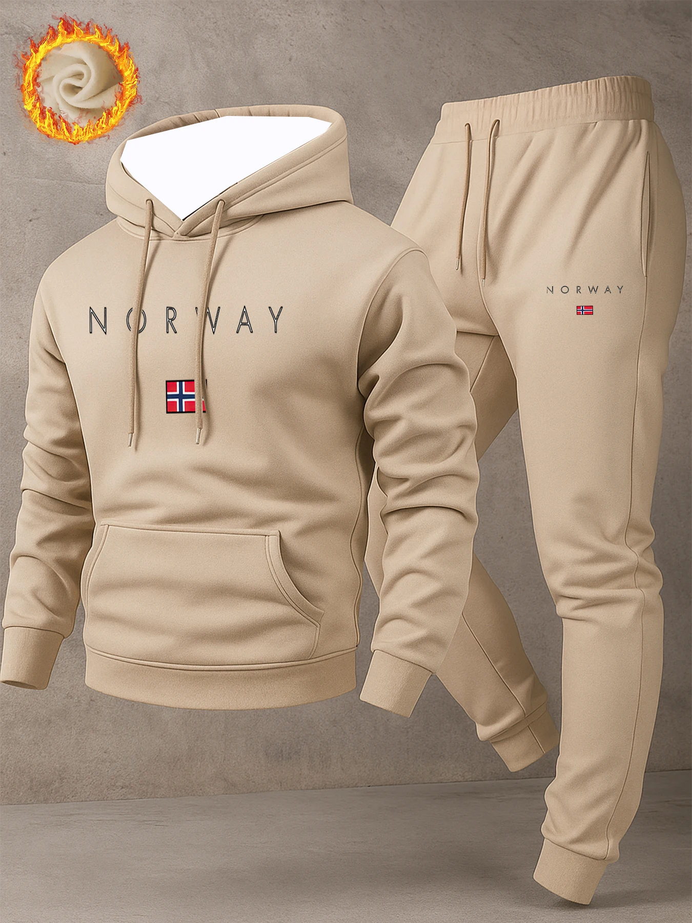 Męski zestaw sportowy z nadrukiem liter na rok 2025, bluza z kapturem i długie spodnie, ciepły komplet na wiosnę, jesień i zimę.