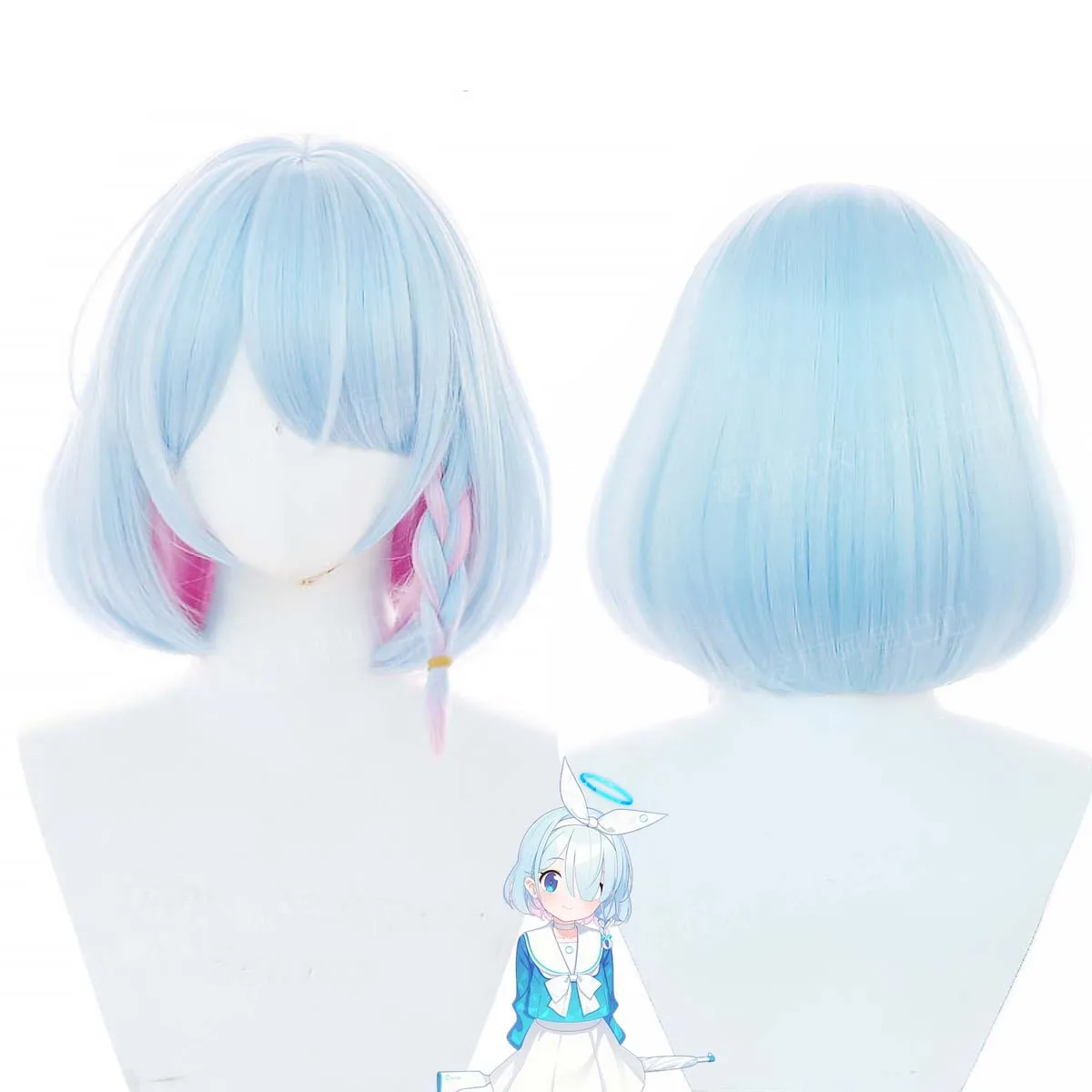 

Высококачественный парик для косплея Ароны из Blue Archive, синий, короткий, для вечеринки на Хэллоуин