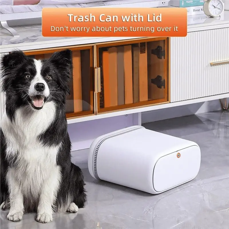 A59Z-Slim 3.3 Gallon Bathroom Trash Can With Lid, Odor-Control& Pet-Proof Garbage Bin, Automatic Bag Adsorption Functionality