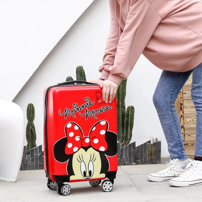 20inch Disney Mickey Mouse Kids Cartoon Travel Suitcase On Wheels Cute Trolley Luggage Children Lovely Cabin Rolling Luggage