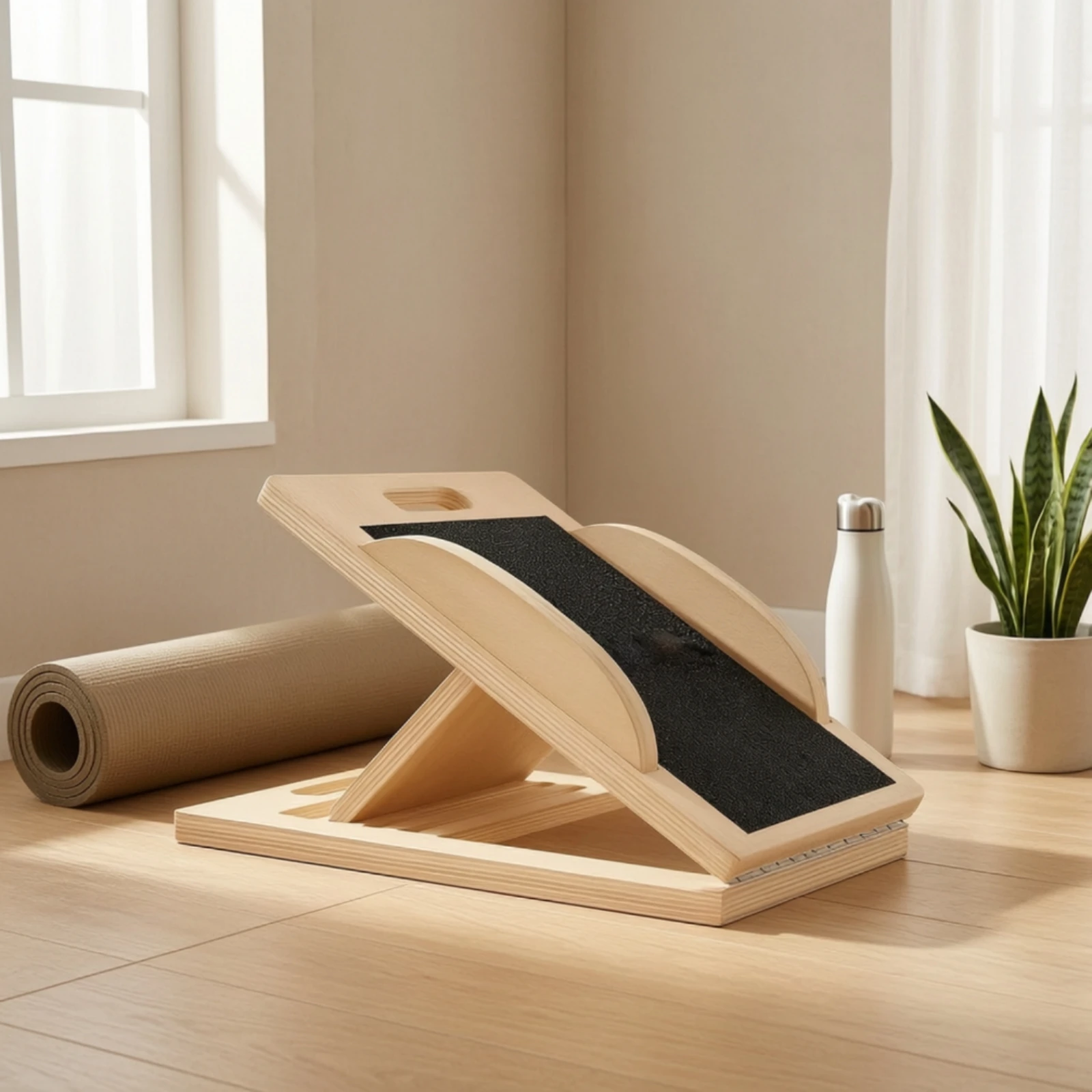 Wooden Slant Board Anti-Slip Adjustable Slant Board Stretch Wedge Heavy-Duty Wedge Stretcher Compact for Fitness Enthusiasts