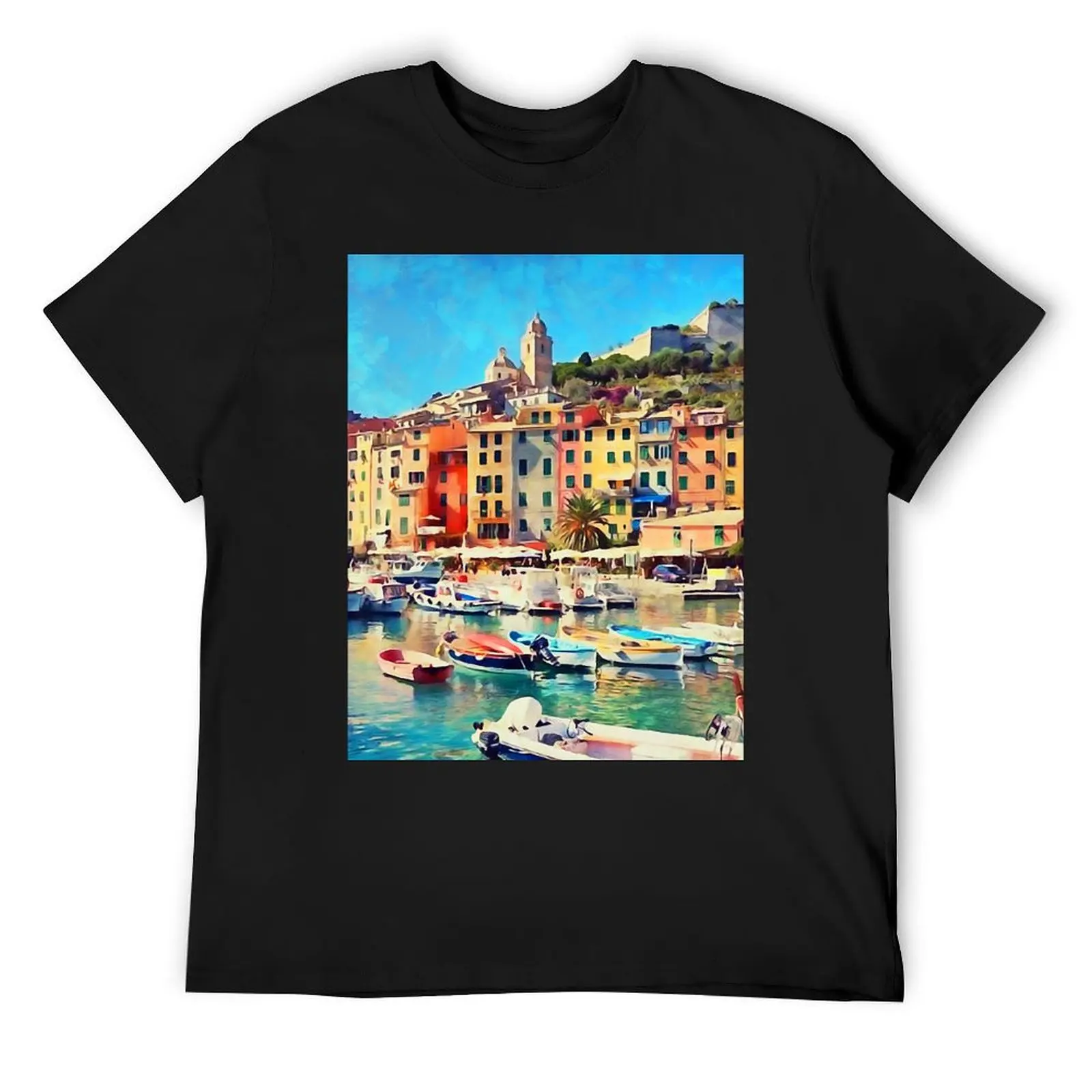 Italy, Cinque Terre T-Shirt Short sleeve tee hippie clothes oversized t shirt mens t shirts top quality