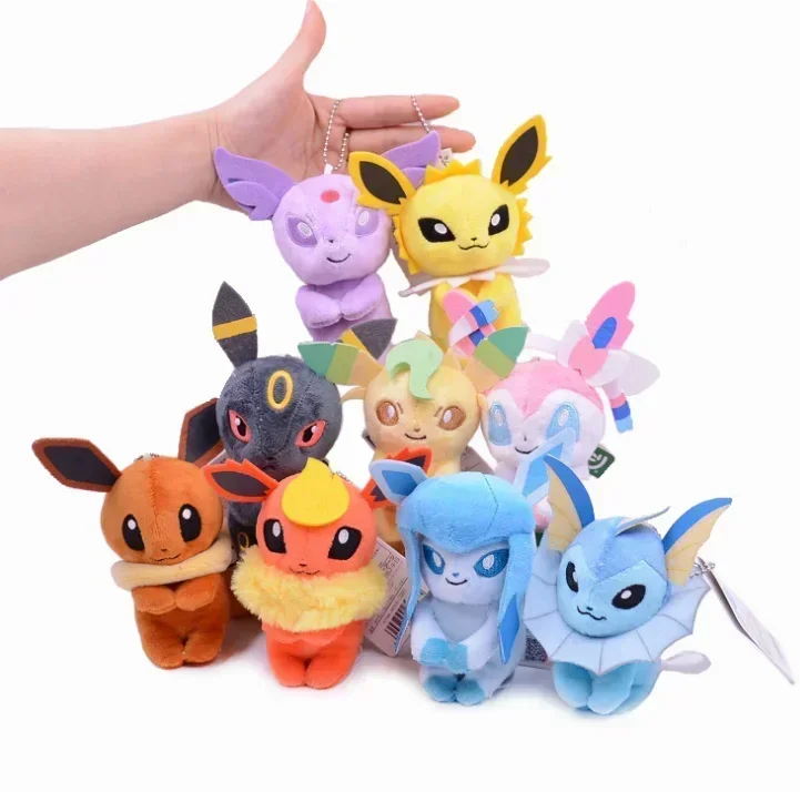 9pcs/set  Glaceon Sylveon Leafe plush 10cm soft cute high quality christmas Halloween birthday gift