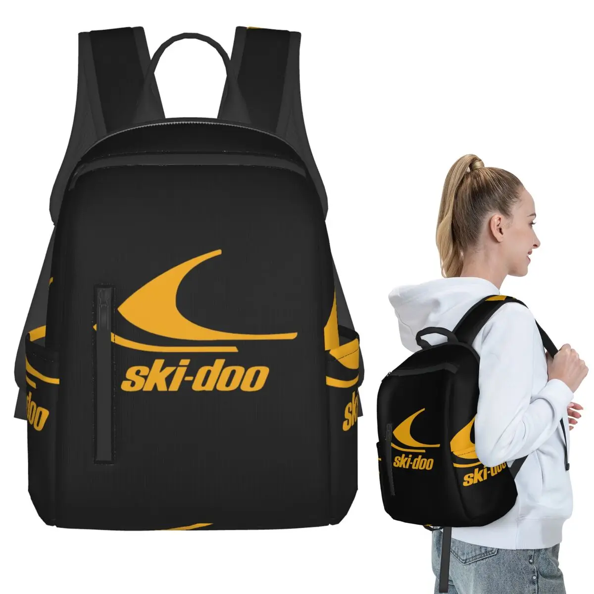

Vintage Ski Doo Backpack Student BookBag Kids School Bag Computer Shoulder Bags Boys Girls