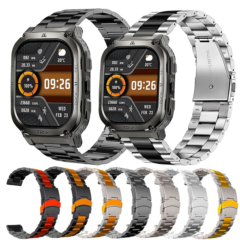 22mm Metal Strap For KOSPET MAGIC P10/R10/ORB Smartwatch Stainless Steel Bracelet For KOSPET TANK T2 T3 M2 M3/T3 Ultra/M3 Ultra