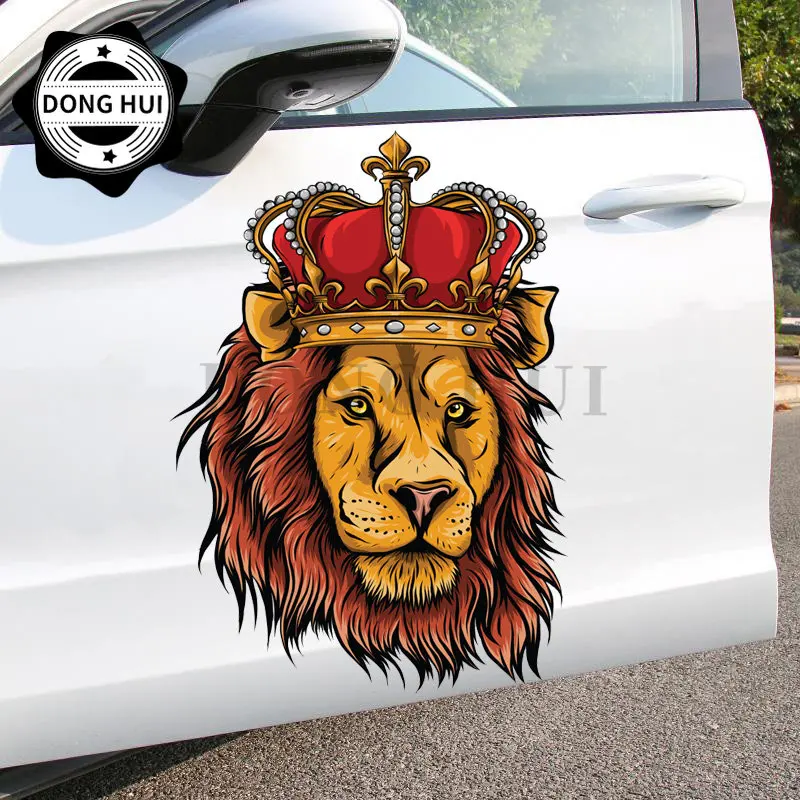 

Animal sticker Crown Lion orangutan bear dog car stickers PVC Decorative decal waterproof motorcycle Off road laptop