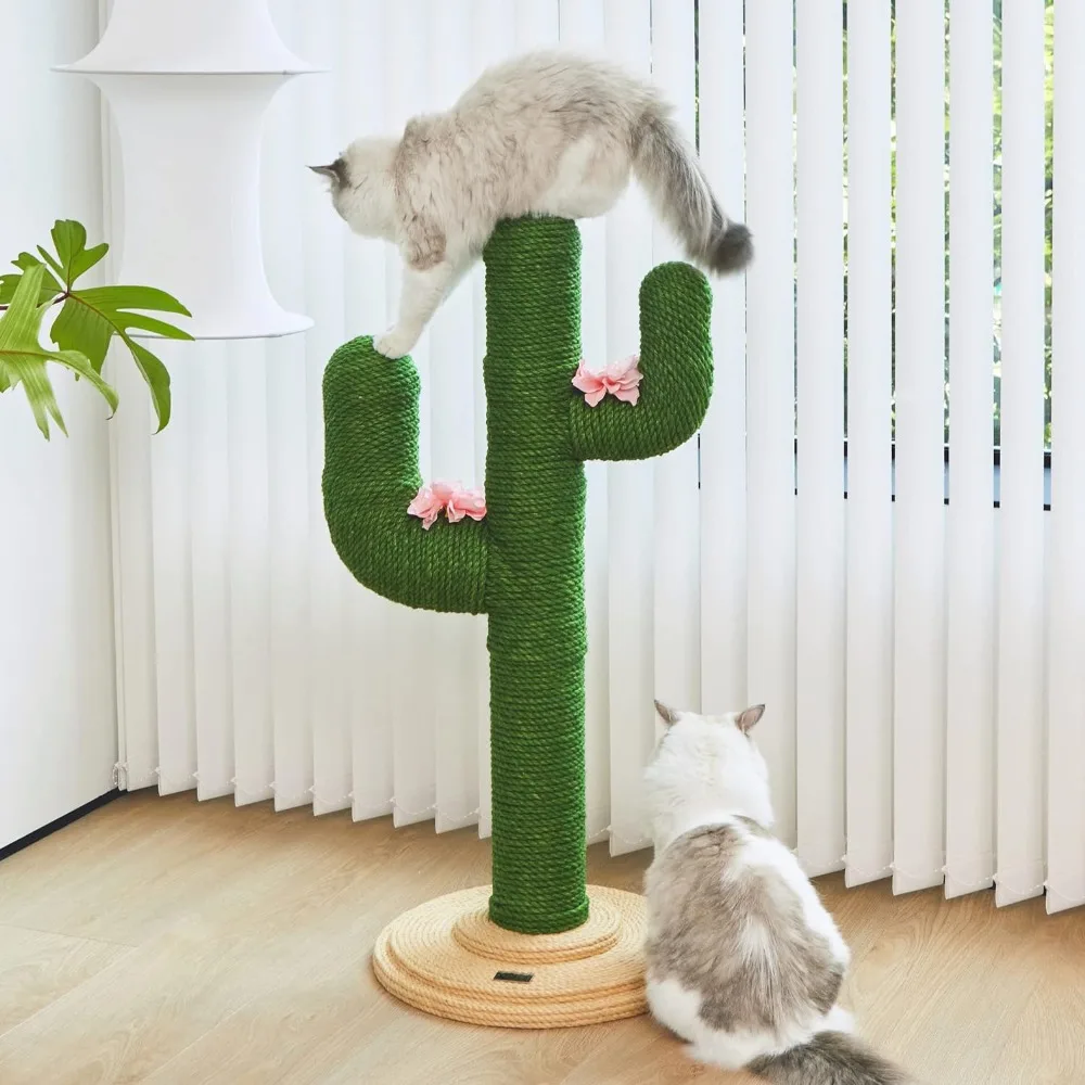 Cat Scratching Post for Indoor Cats 41.3 Inches Cactus Cat Scratch Posts Extra Large Sisal Cat Scratcher Heavy Duty