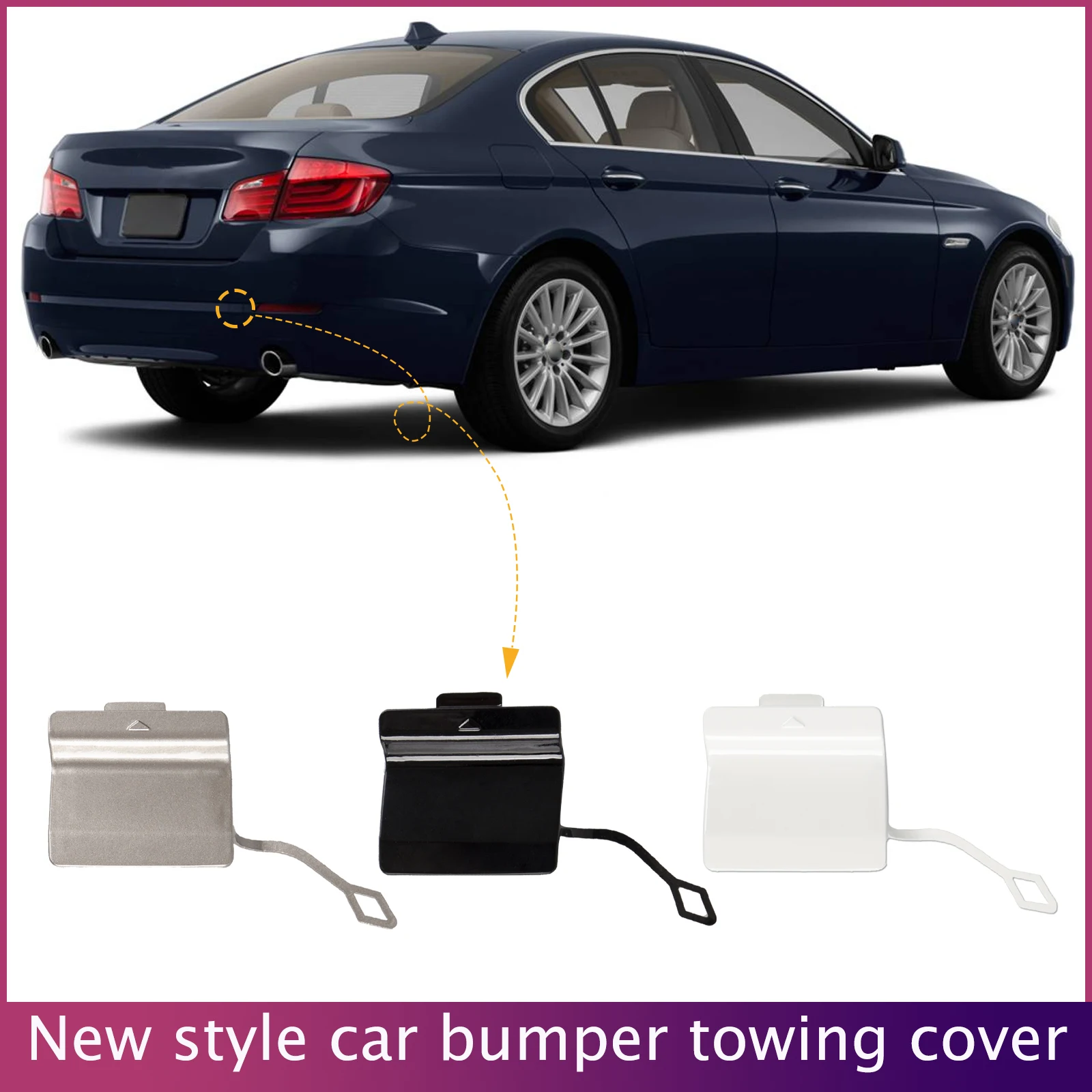 

Rear Bumper Tow Hook Cap Towing Eye Cover For BMW 5-Series F10 F18 528i 535i 550i Sedan 2011-2013 51127240133 Car Accessories
