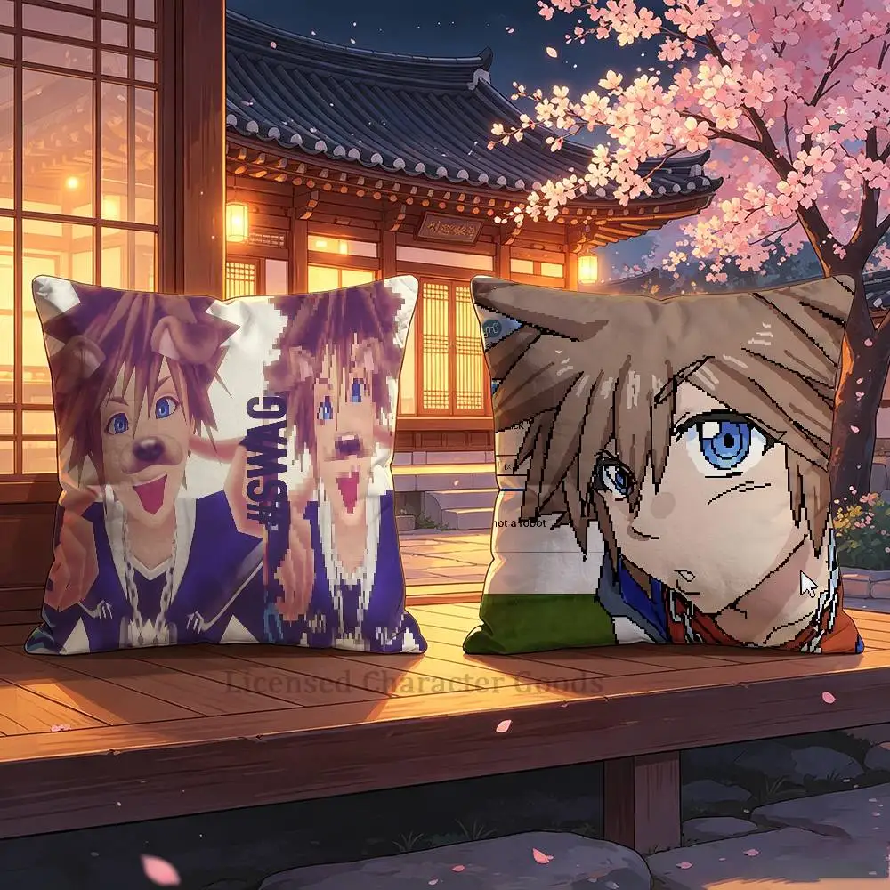 K-KingdomES Sora H-Hearts Print Cushion Cover Aesthetic Bedroom Decor 30x30 65x65 40x40 45x45 50x50 cm