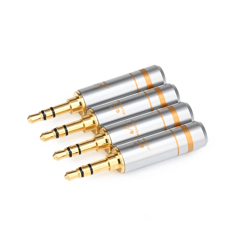 4 PCS HiFi Headset Plug Gold Plated 3.5 mm Audio Plug Jack Connector for 3.5mm Earphone Cable Adapter
