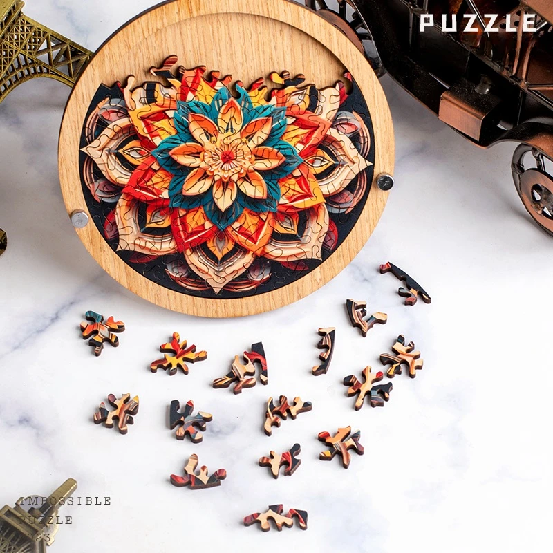 The Mandala - Adult Ultra High Difficulty Ten-Level Challenging Puzzle with Irregular Wooden Hell Design