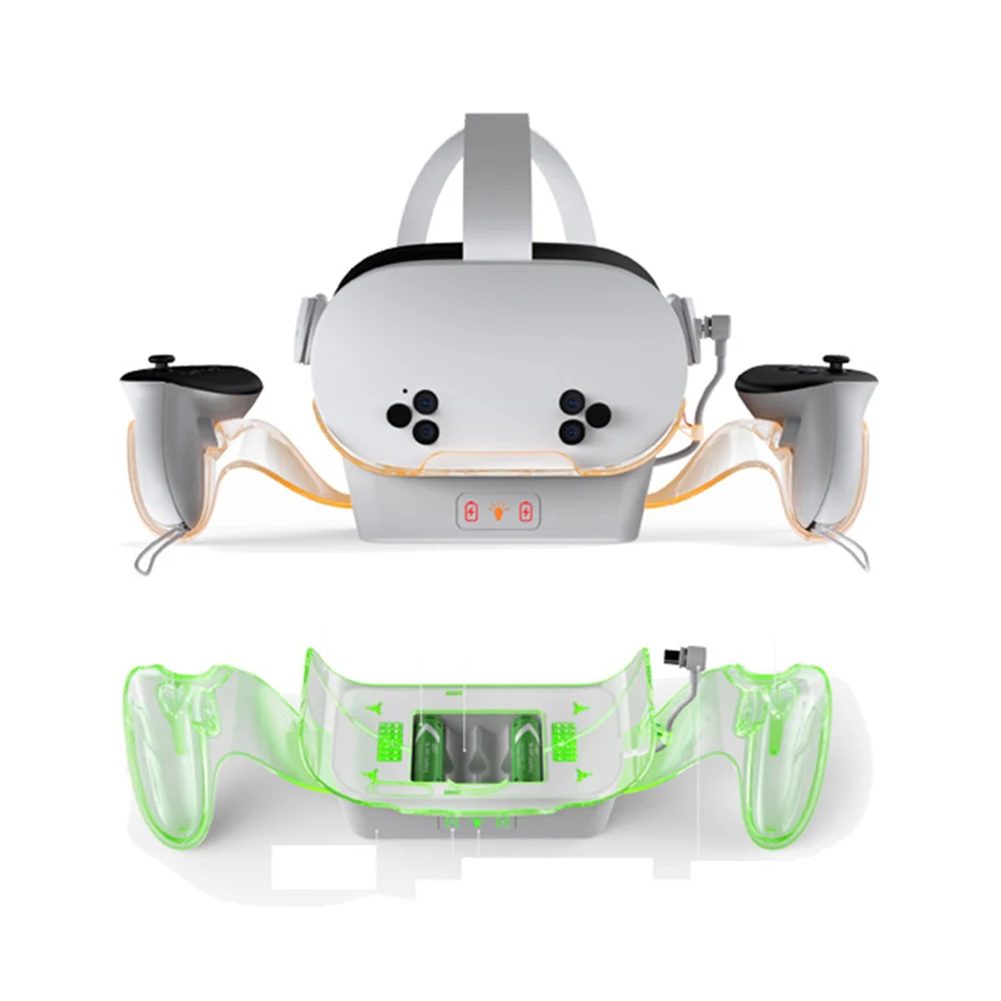 Charging Station Dock with 2 Rechargeable Batteries for Meta Quest 3S/Quest 3/Quest 2 Accessories