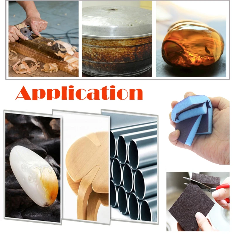 Feuilles d'éponge de ponçage, outils de nettoyage manuels pour métal, bois, Jade, ébavurage, polissage