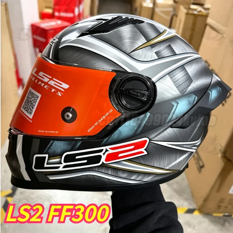 Original LS2 FF300 Motorcycle Riding Helmet Anti Fall Protection for Men and Women All Season FF 300 Large Tail Wing Helmet