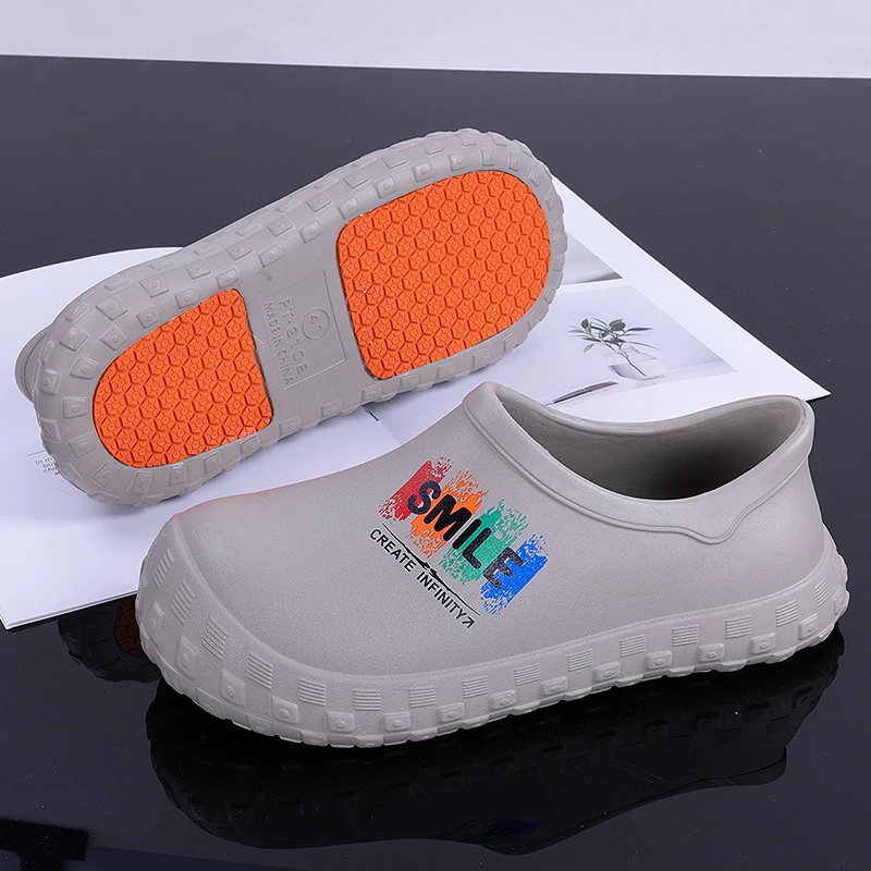 

2025 Мужская и женская обувь для шеф-повара из ЭВА, Нескользящая водонепроницаемая маслостойкая обувь, удобные рабочие тапочки, уличная обувь для рыбалки, размер 36-45