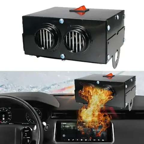 400W Electric Portable Car Heater 12V DC Heating Fan Defogger Defroster Demister Black 10 best sales heater 12v - №8