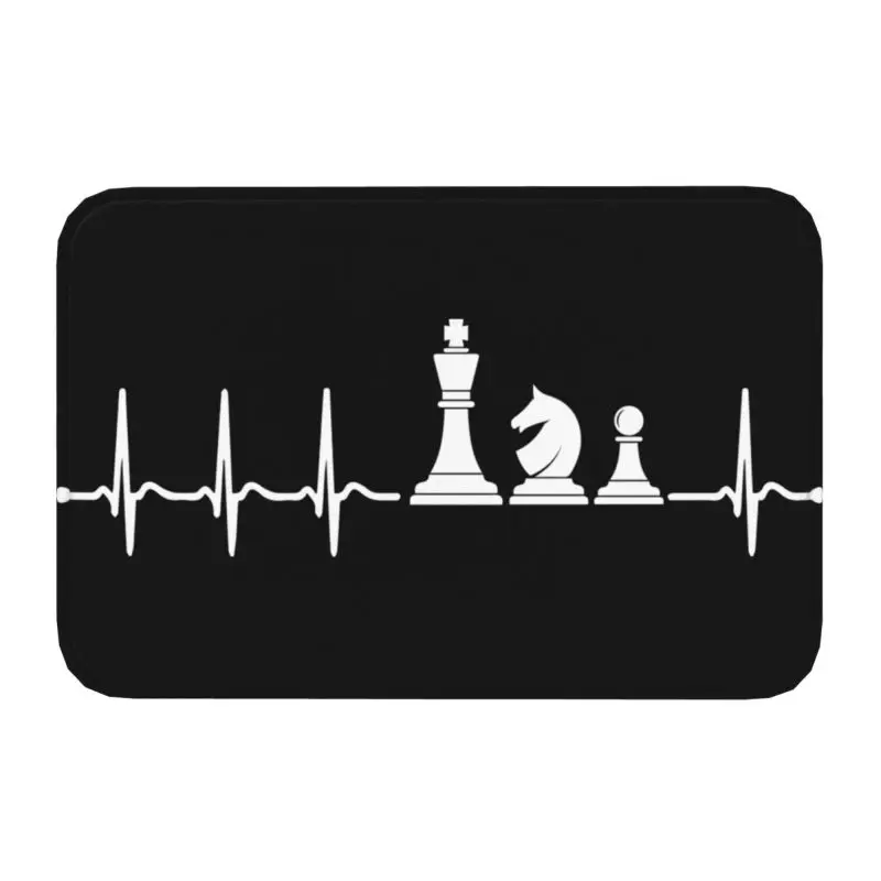 Personalized Chess Heartbeat Doormat Mat Anti-Slip Chessboard Game Kitchen Bathroom Toilet Rug Carpet 40*60cm