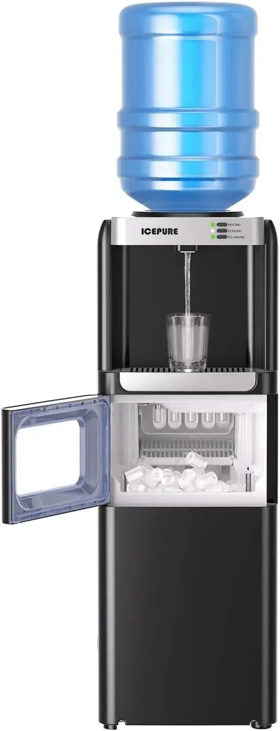 Bestseller3-in-1 Water Dispenser with Built-in Ice Maker, | Water Cooler for 5 Gallon Bottle Top Loading, Hot and Cold Water Dis
