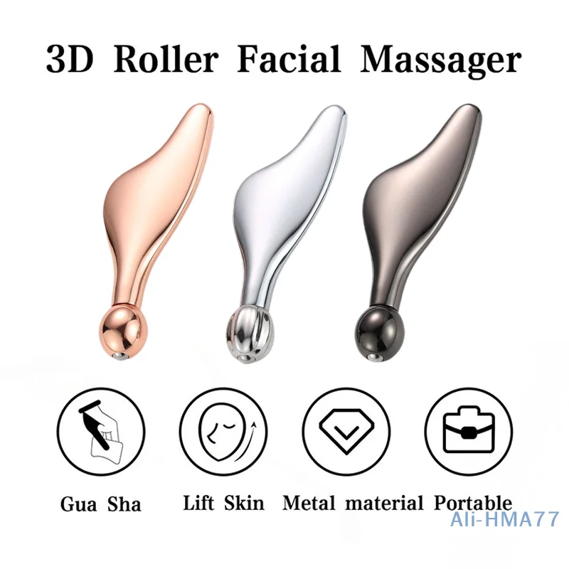 Metal Gua Sha Board Face Massager Dolphin Ball Roller Zinc Alloy Scraper Face Lifting Massage Beauty Skincare Guasha Beauty Tool