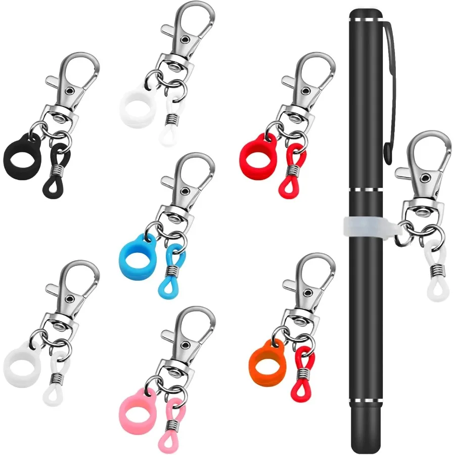 7 قطعة حامل قلم قابل للسحب قلم من السيليكون الحبل كليب قابل للتعديل شارة بكرة اكسسوارات حامل قلم ل الحبل القلم الحبل الحبل #1