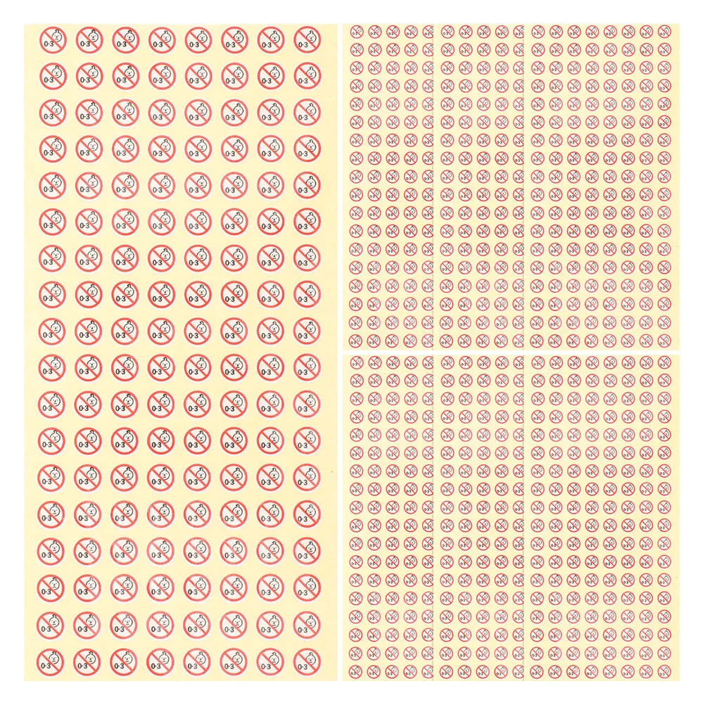 500 Buah Label Peringatan Perekat Terlarang untuk Keamanan pada Makanan dan Barang Bermain Stiker Peringatan Keselamatan untuk Orang Tua