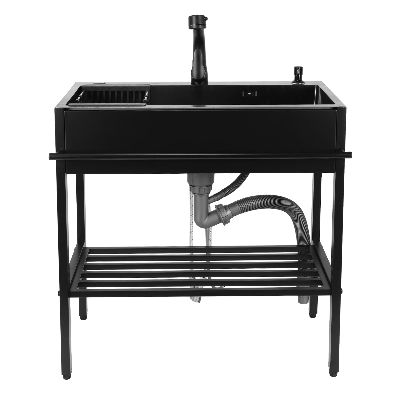 

Коммерческая кухонная мойка для прачечной с краном для холодной и горячей воды, шлангами и сливным комплектом для ресторанов, кухонь, ванных комнат, гаражей