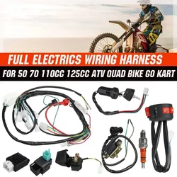 For 50cc 70cc 90cc 110cc 125cc Start Electric Assembly Wiring Dirt Pit Bike Scooter ATV Quad CDI Wire Harness Kit