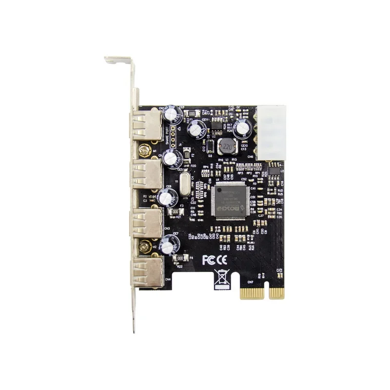 Adapter Riser Chip ASIX MCS9990 PCIe Converter USB2.0 4 Port Expansion Card Pci-e Add On Card Plug And Play Computer Components