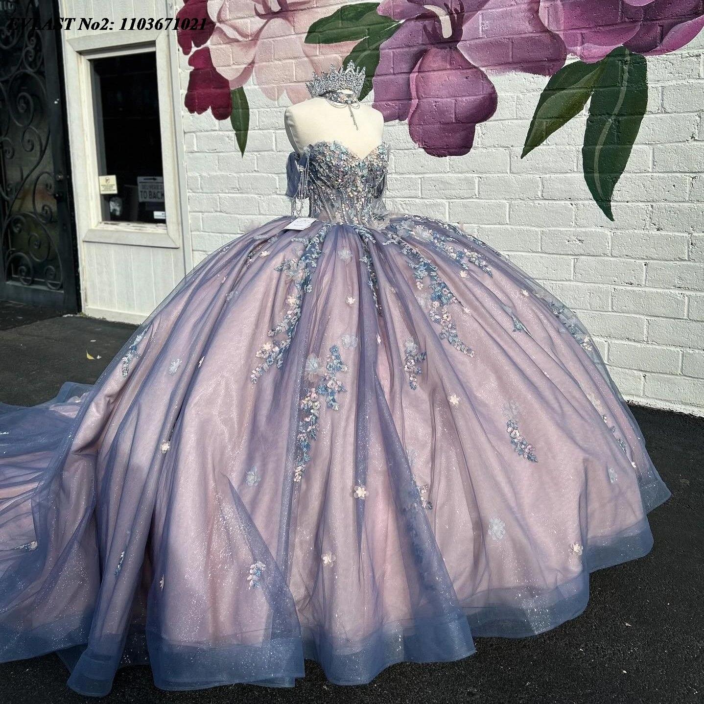 

EVLAST индивидуальное блестящее розовое платье Quinceanera с 3D цветочной аппликацией и бисером, корсет для вечеринки, сладкий 16, Vestidos 15 Anos E2QA105