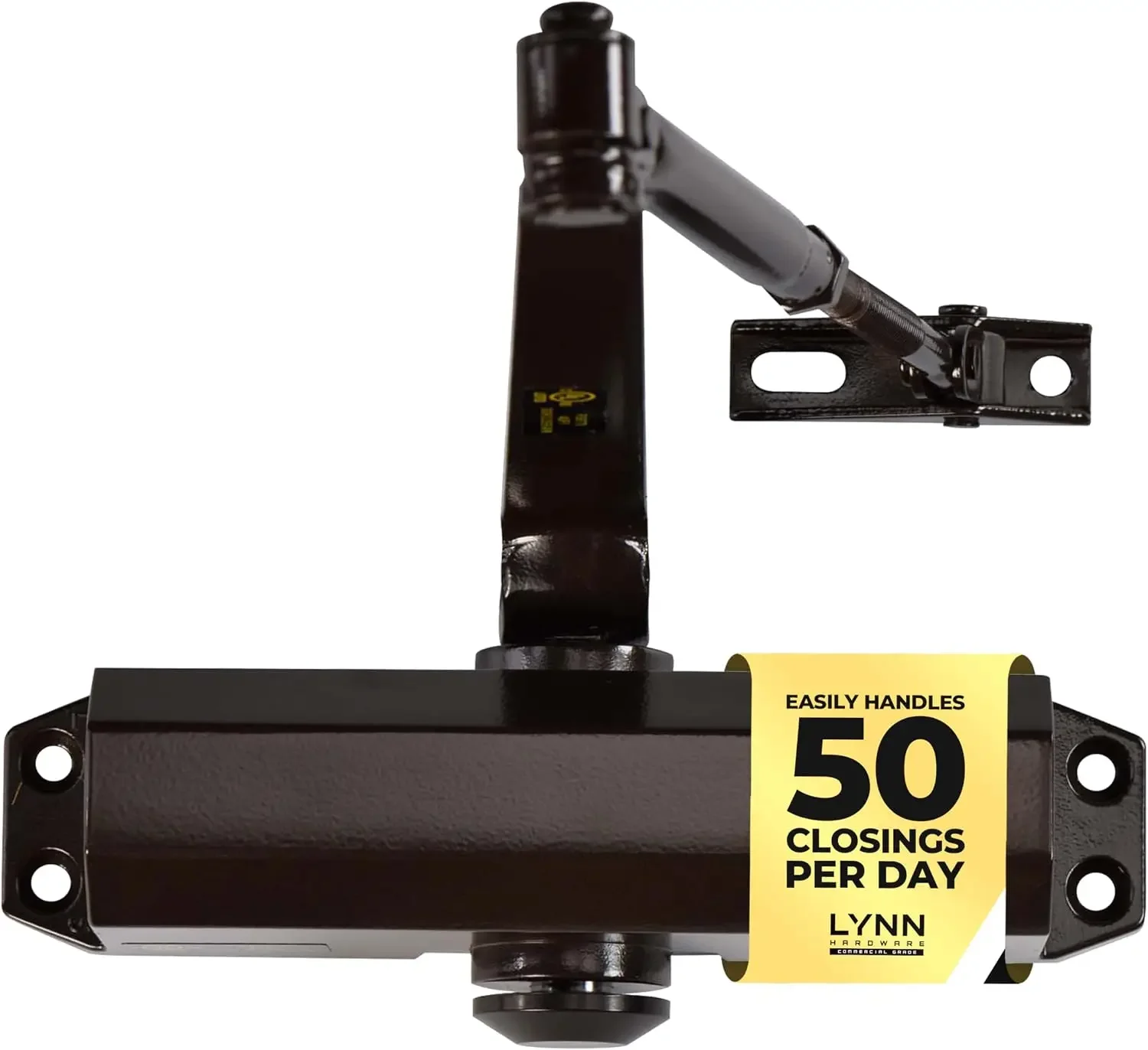 Light Duty Automatic Door Closer (Dark Bronze) - Highly Durable Cast Aluminum, Commercial or Home Use, Adjustable Speed Controls