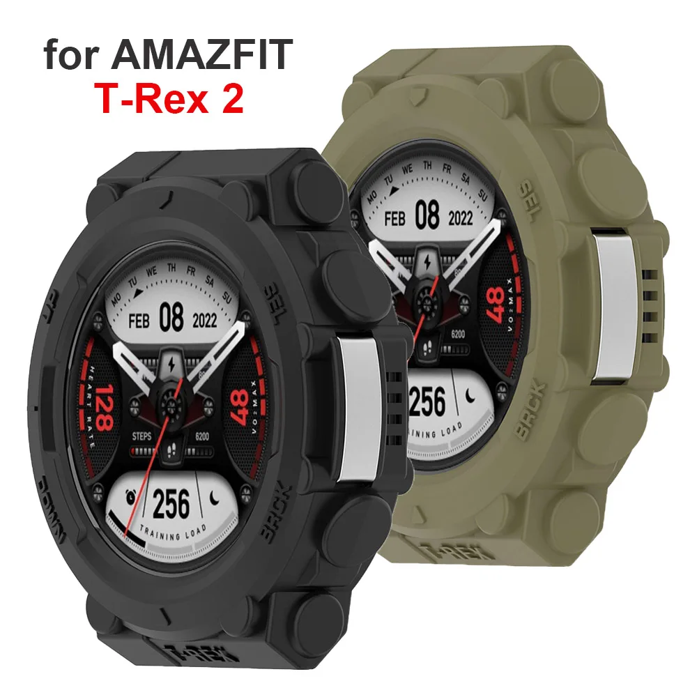 TPU Armor Case for Amazfit T-Rex 2 Smartwatch Anti-Scratch Lightweight Shockproof Bumper Cover  for Amazfit T Rex 2 Smart Watch