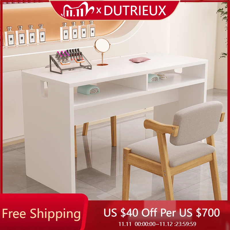 

Salon European Nail Desk White Drawer Organizer Simple Manicure Table Light Luxury Cleaning Tavolo Per Unghie Salon Furniture