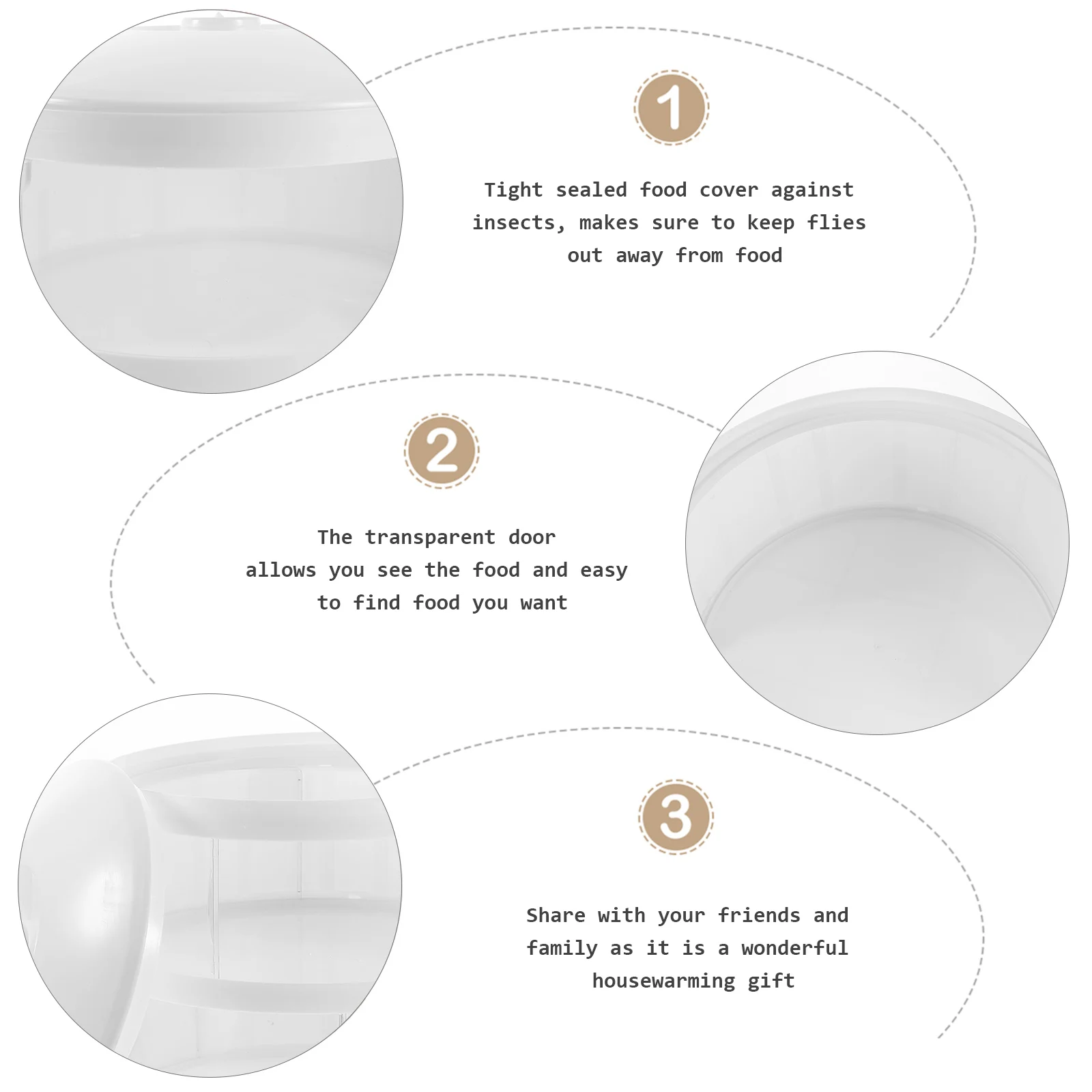 

1pc Multi-Layer Kitchen Food Cover Dustproof Stackable Fresh-Keeping Transparent Pest-Proof Food Protector Plastic Dish Cover