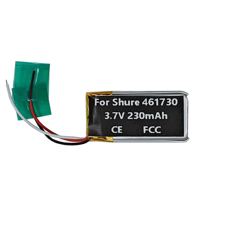Original Replaces 230mAh 461730 Battery For Shure RMCE-BT2 Handsfree Earphone Batterie Accumulator AKKU Pack