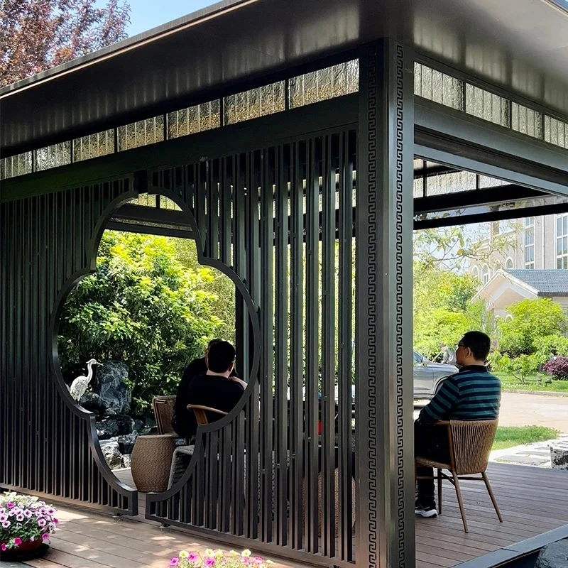 Factory Price Custom Retractable Awning Pergolas Exterior Corner Bracket Double Roof Pergola