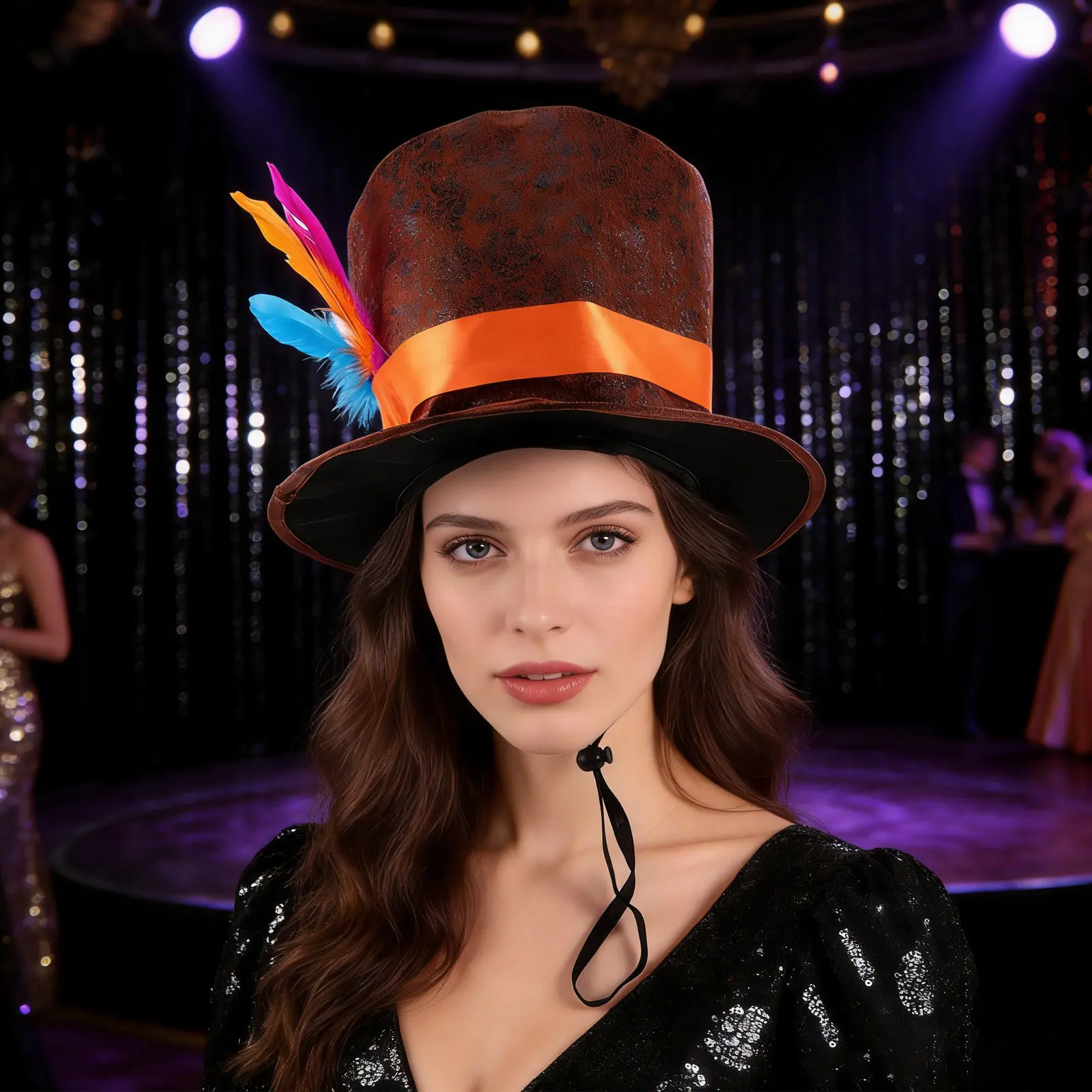 Chapéu de Festa Pequeno Colorido Estilo Anos 20 Fascinator para Chá da Tarde, Decoração de Cabeça para Aniversário, Cosplay e Fantasia de Halloween