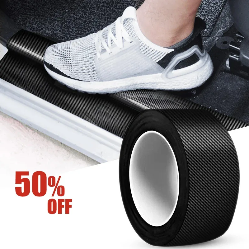 1/2/4pcs Car Sticker DIY 3D Nano Carbon Fiber Vinyl Self-Adhesive Protection Film Adapted to Appearance and The Interior