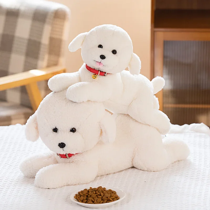 22/28/48CM Simulation Bichon Dog Frise Plush Toys Lovely Puppy Dolls Stuffed Soft Accompany Animal Birthday Xmas Gifts For Kids