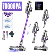 FixtFixer 6-in-1 Vacuum clean Cordless with Anti-triangle Brush, 70000Pa 500W Vacuum speaker for Fout Hair, Hard Floors, Carare