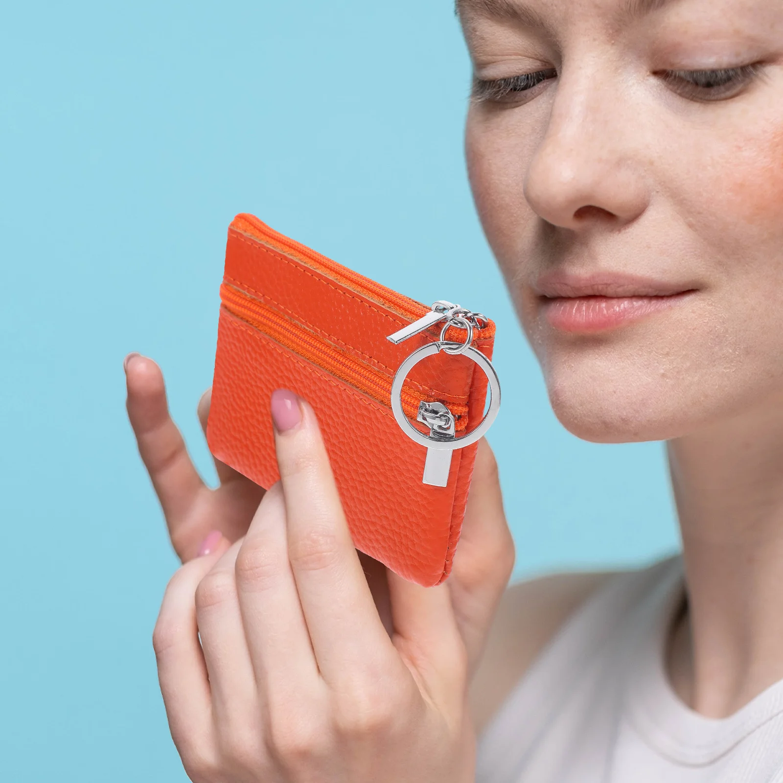 

Compact Coin Purse for Women Zipper Wallet Keychain Pouch Multi-Functional Small Bag for Travel Daily Organization