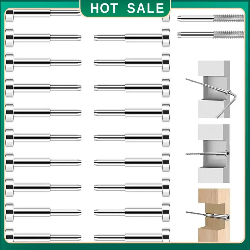 

My Home 60Pack Invisible Cable Railing Kit,Sst316swage Tensioner And Terminal For Cable Railing,For Wood/Level/Stair Post
