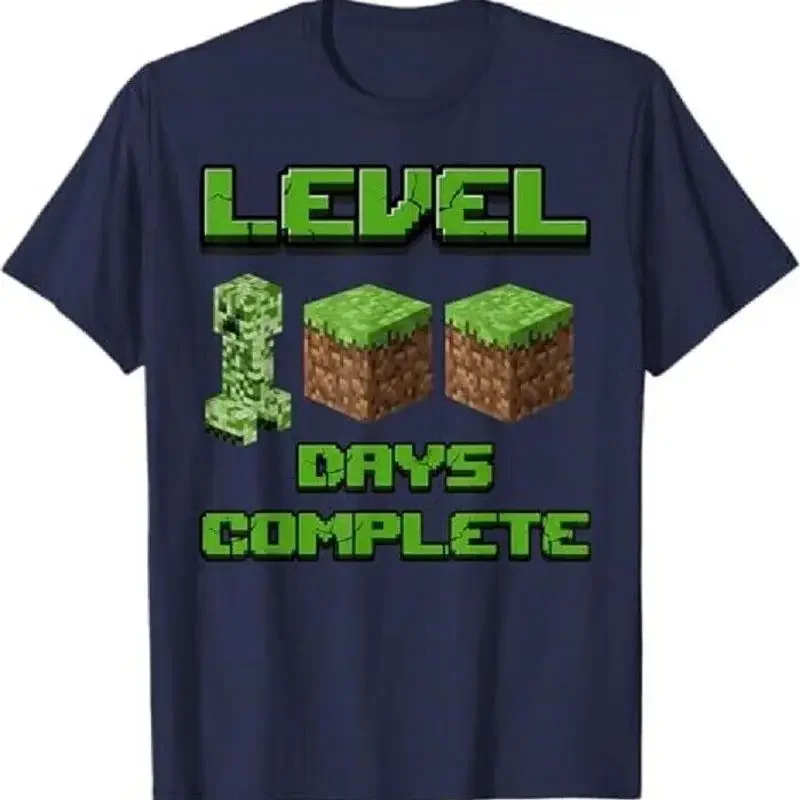 Level 100 Days Complete Gaming Pixel 100th Days Of School T Shirt