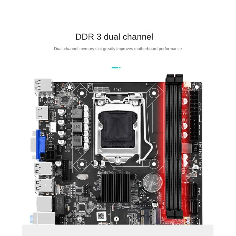 H61S (H61) LGA1155 Moederbord + I3 2120 CPU + 4G DDR3 1600 Mhz RAM + Thermisch Vet + SATA Kabel + Baffle Ondersteuning 2XDDR3 RAM Slot