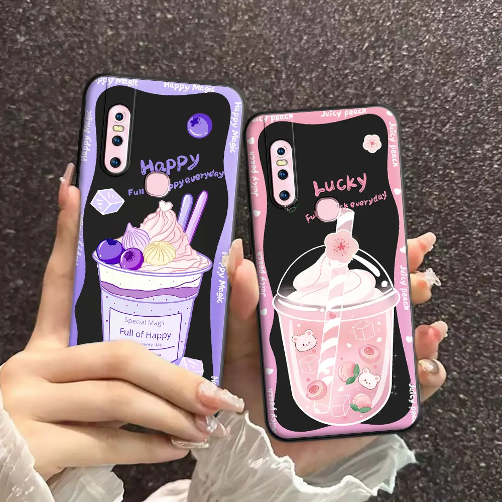 For Vivo V15 1819 / V15 Pro 1818 Case Cartoon Soft Silicone TPU Ice Cream Pattern Phone Case For V15 Pro 1818 Back Cover Conque