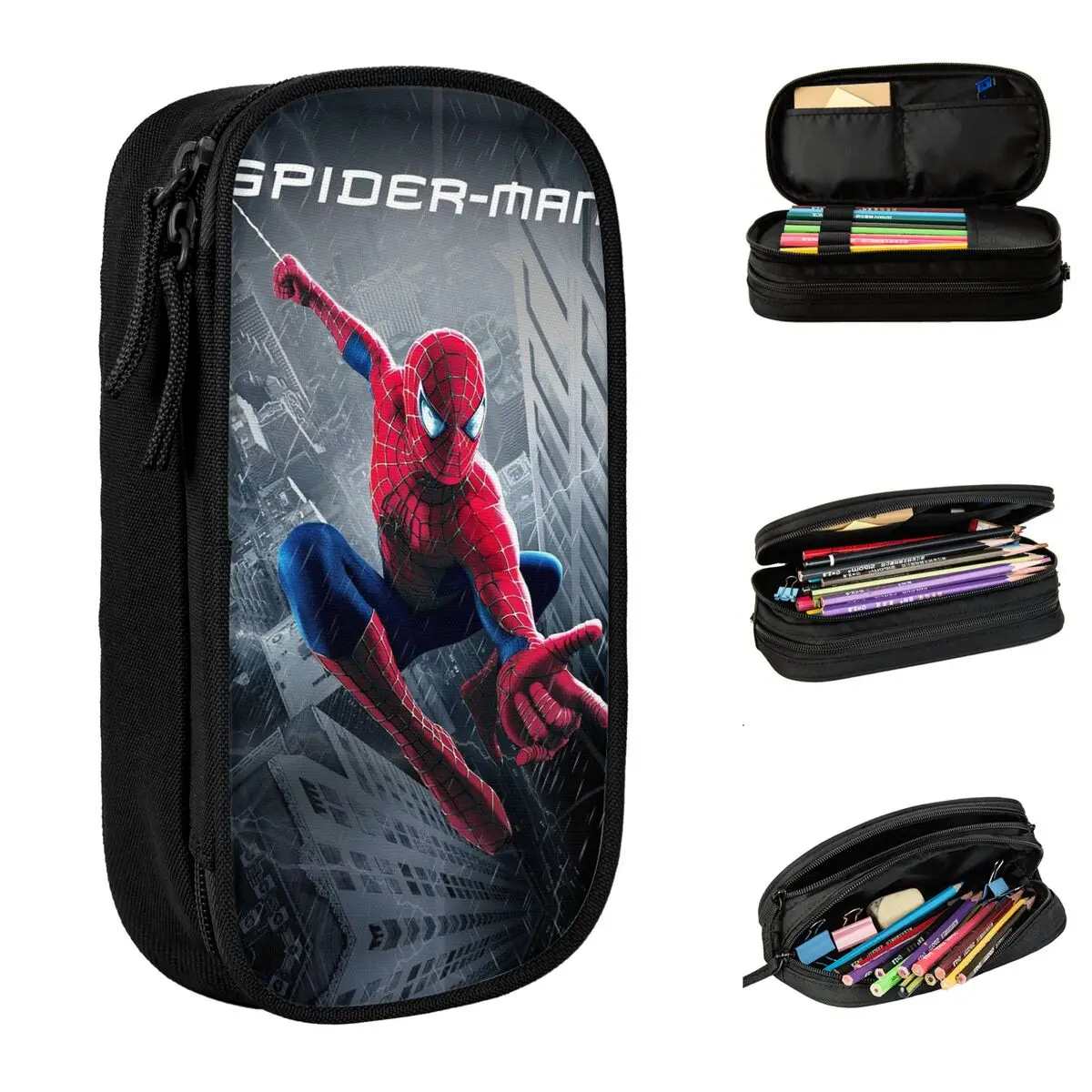 Spiderman Merch Pen Box Bolsa de maquillaje para niños niñas Spider man caja de lápices regalo increíble