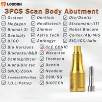 Abutment de cuerpo de escaneo Dental, 3 uds., para Osstem/Dentium/DIO/Megagen/Tentis/NeoBiotech/Straumann/Nobel Biocar/Zimmer/Biomet Titanium