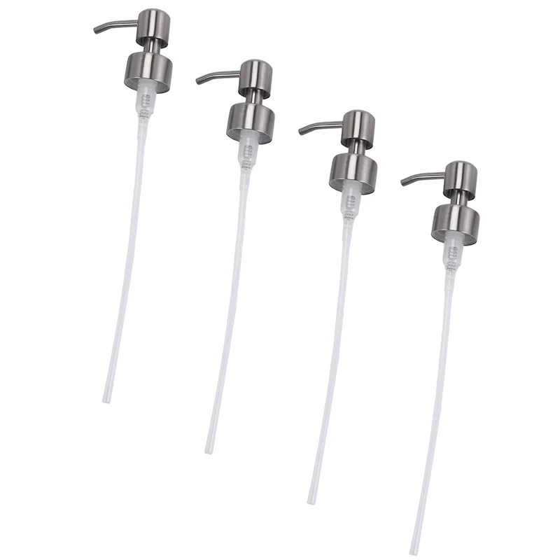 4 pçs dispensador de sabão bomba substituição bomba dispensador de loção de aço inoxidável para regular 28/400 garrafas pescoço para banheiro-A05I