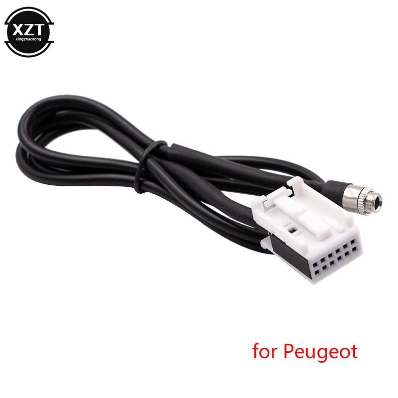 New 3.5mm Car AUX Adapter Audio Cable For Peugeot 307 308 407 408 507 For Citroen C2 C5 RD4 AUX Cable