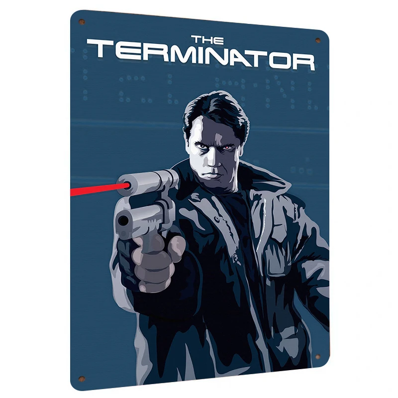 The Terminator Movie Theme Metal Iron Painting Retro Style Home Decor Living Room Wall Art Decorative Hanging Ornament